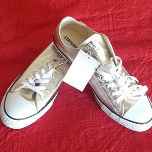 New Adult unisex metallic gold converse